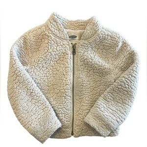 Old Navy Kids Cream Shearling Bomber Jacket Size 4T